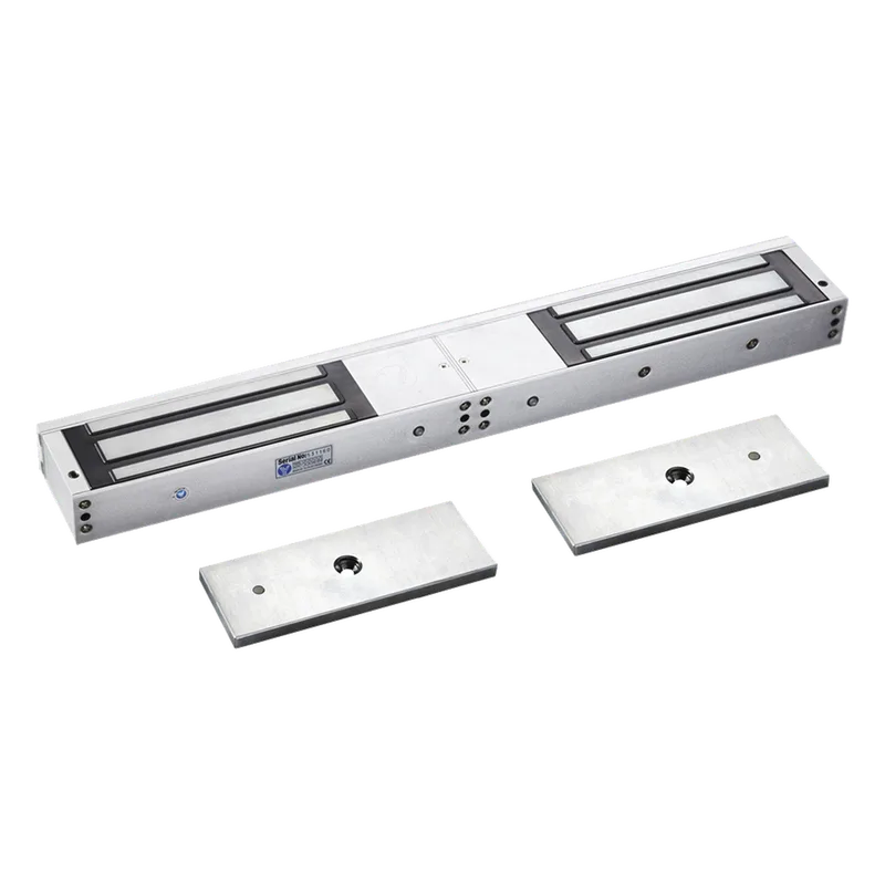 Chapa Magnética Doble para Aplicación en Puertas de Doble Hoja. 1200 lbs(x 2). LED AccessPRO MAG1200DLED