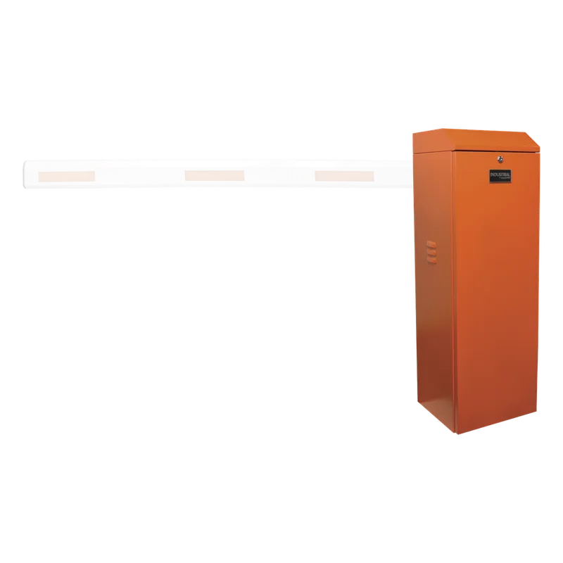 Barrera vehicular izquierda / Soporta brazo de hasta 5.5 m / Final de carrera ajustable por programación / Movimiento fluido / Diseño elegante color naranja ACCESSPRO XBS-5000-LN