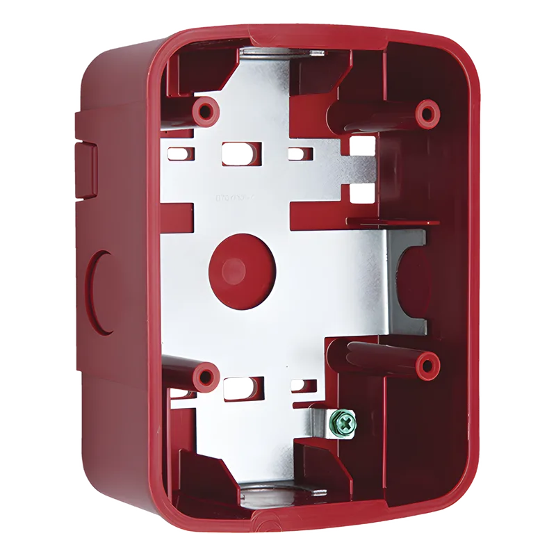 Caja de Montaje en Pared para Bocina y Bocina con Lampara Estroboscopica y para montaje en Techo de Bocinas, Color Rojo SYSTEM SENSOR SBB-SPR-L