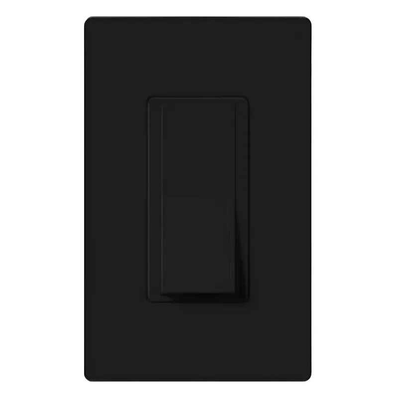 Apagador de paleta Claro de 3 vías, 15 A, 120/277 V, controla una luz o ventilador desde dos puntos, para todo tipo de cargas de iluminación y motores, color negro brillante LUTRON ELECTRONICS CA-3PS-BL-S