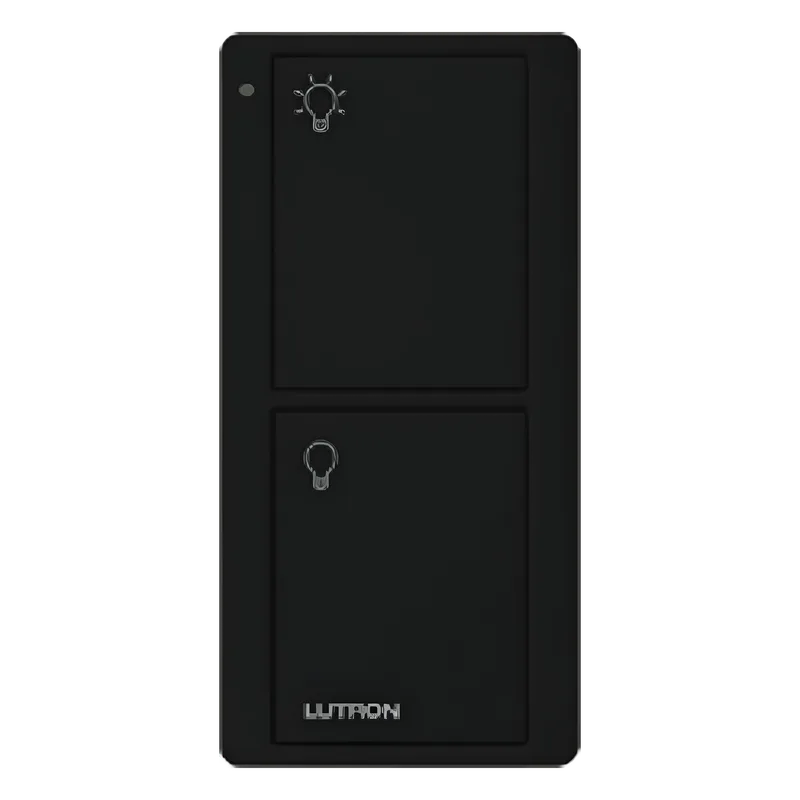 Control remoto inalámbrico Pico de 2 botones para encender y apagar luces, cortinas o persianas, compatible con Caseta Wireless, RadioRA 2 y más, color negro LUTRON ELECTRONICS PJ22BGBLL01