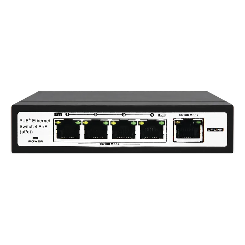 Switch PoE / 100 Metros PoE / 4 puertos 802.3af /at ( 60 W ) 10/100 Mbps + 1 puerto uplink EPCOM TITANIUM ET-1004EPE