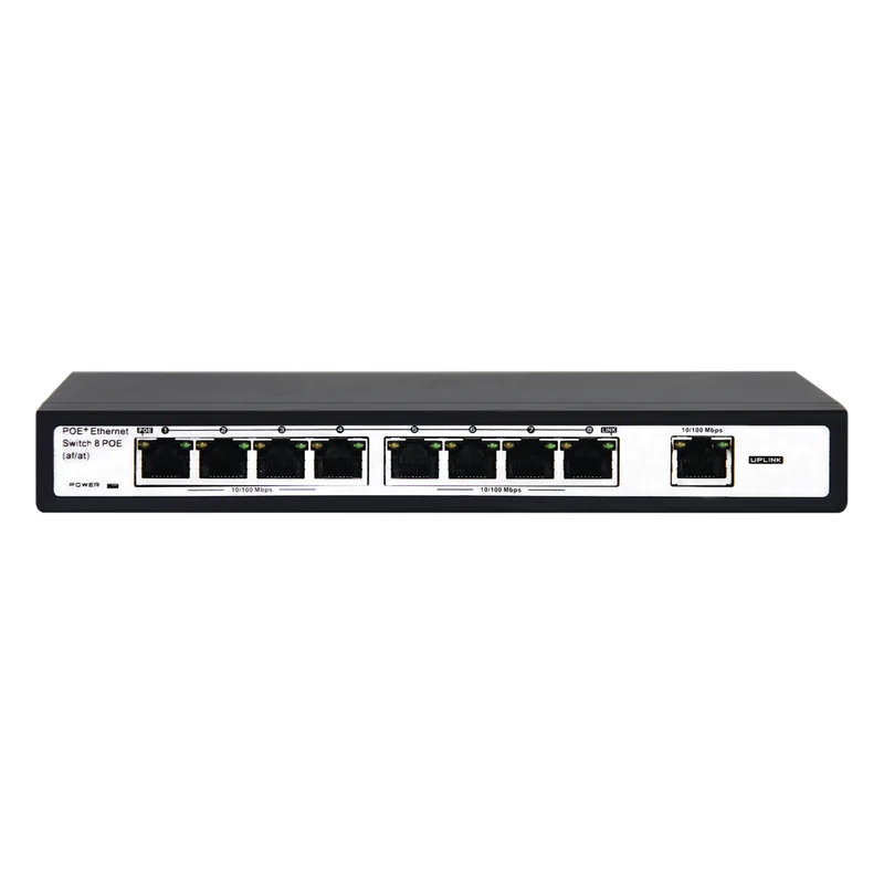 Switch PoE / 100 Metros PoE / 8 puertos 802.3af/at ( 132.5 W ) 10/100Mbps + 1 puerto Uplink EPCOM TITANIUM ET-1008EPE