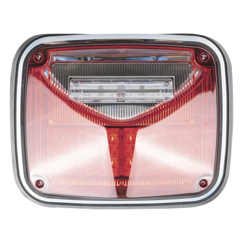 Luz de advertencia de 8 X 6", Color Rojo, Con Luz de Trabajo Clara, Ideal para Ambulancias EPCOM INDUSTRIAL SIGNALING XLTE1755R