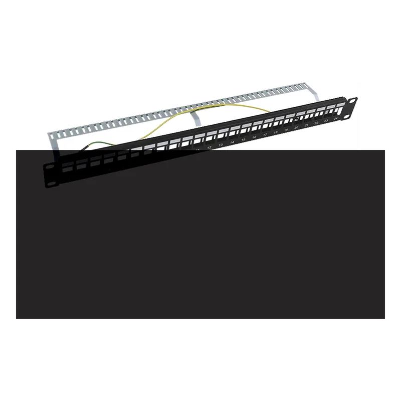 Patch Panel Modular Blindado (STP) de 24 Puertos, con Barra para Organizar Cable LINKEDPRO BY EPCOM LP-PP-23-STP-BK-24P