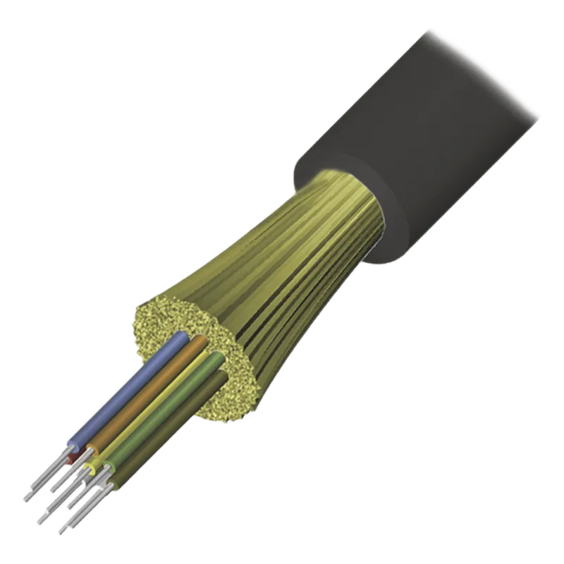 Cable de Fibra Óptica de 12 Hilos, Interior/Exterior, Tight Buffer, No Conductiva (Dieléctrica), LS0H, Multimodo OM4 50/125 Optimizada, 1 Metro (3.28 Pies) SIEMON 9GD5H012G-T501M