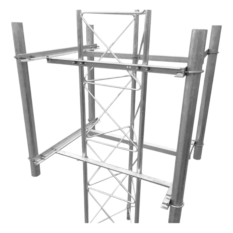 Brazo lateral de 4 sectores recomendado para antenas sectoriales con angulo de apertura de 90° (o similar). TOWERS S-BLU-4SECG