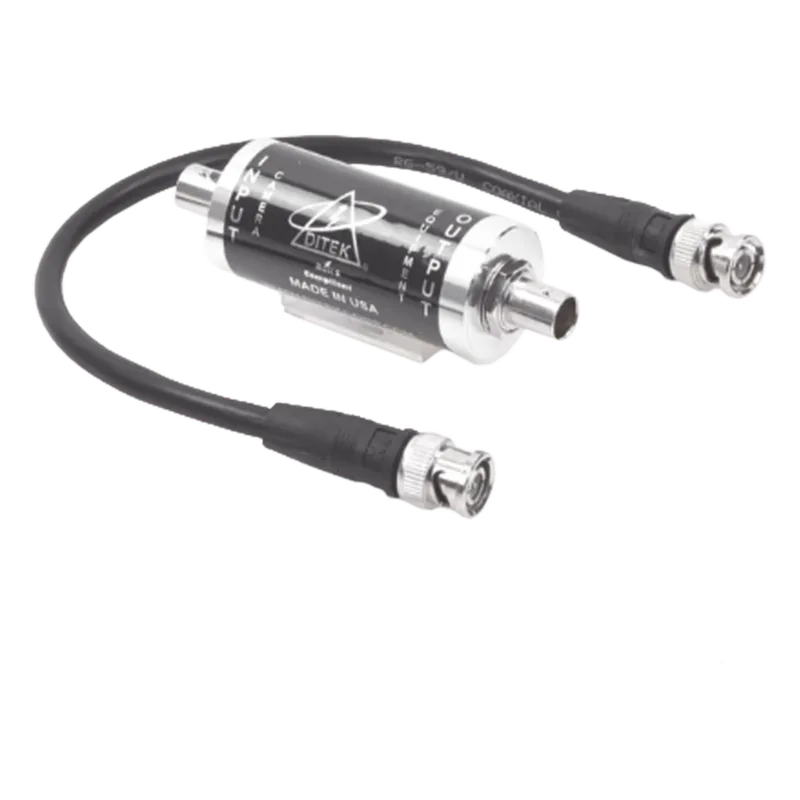 Protector Coaxial BNC / 20,000 A / 75 Ohms / 0-10 MHz / Cámaras Analógicas y PTZ DITEK DTK-IBNC