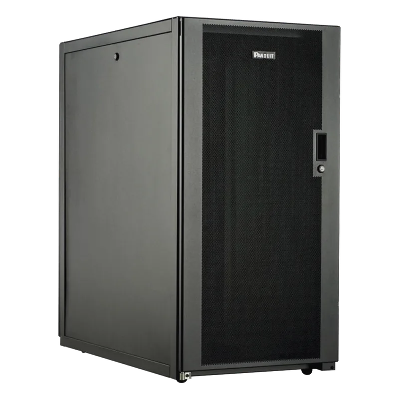 Gabinete Profesional de Telecomunicaciones, de Piso, 24 UR, 600 mm de Ancho y 1070 mm de Profundidad, Color Negro PANDUIT E6412B2