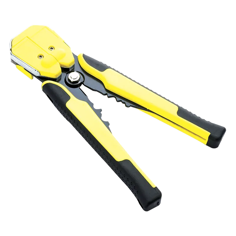 Pinza multifuncional Pelacables, con terminal de pestaña, prensado automático de color amarillo. EPCOM POWERLINE JX-1301