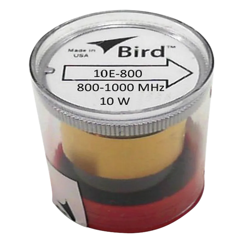 Elemento de 10 Watt en Línea 7/8" para Wattmetro BIRD 43 en Rango de Frecuencia de 800 a 1000 MHz. BIRD TECHNOLOGIES 10E-800