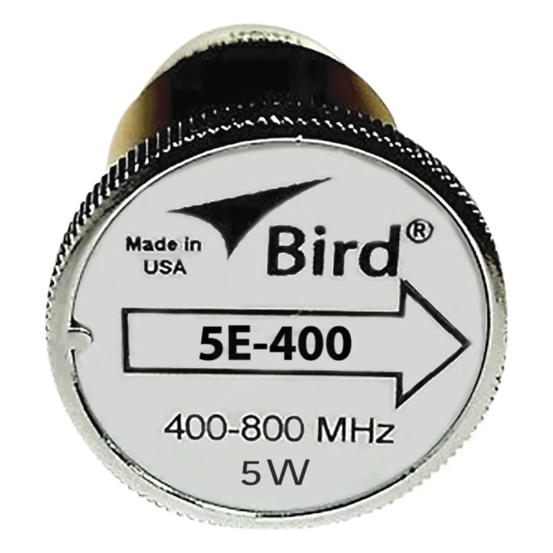 Elemento de 5 Watt en Línea 7/8" para Wattmetro BIRD 43 en Rango de Frecuencia de 400 a 800 MHz. BIRD TECHNOLOGIES 5E-400
