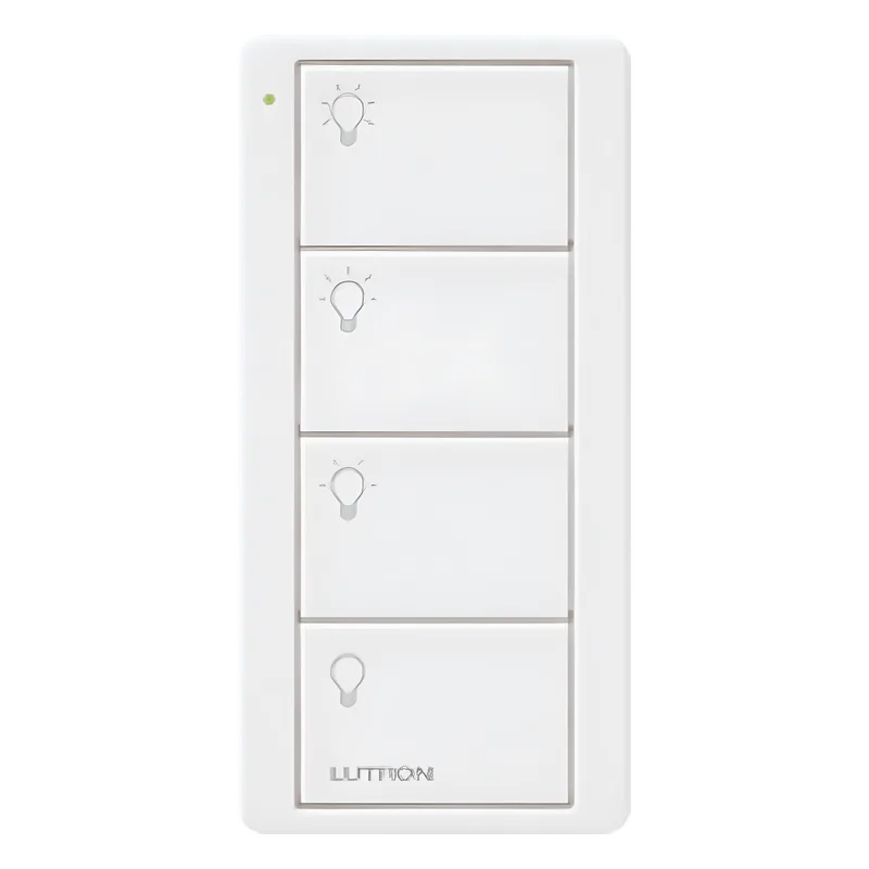 Control remoto inalámbrico Pico de 4 botones para 3 escenas de iluminación y apagado, batería de 10 años, para Caseta Wireless, RA2 Select, RadioRA y HomeWorks LUTRON ELECTRONICS PJ24BGWHL31