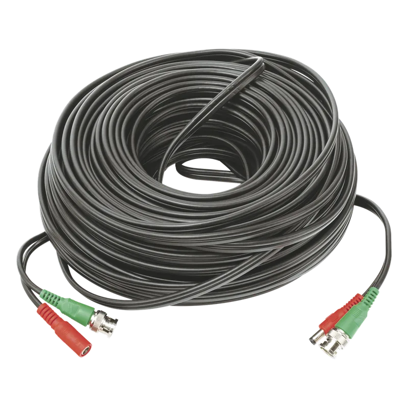 Cable Coaxial (BNC RG59) + Alimentación / SIAMES / 50 Metros (164 Pies) / 100% COBRE / Para Cámaras 4K / Uso Interior y Exterior EPCOM POWERLINE DIY-50M-HD