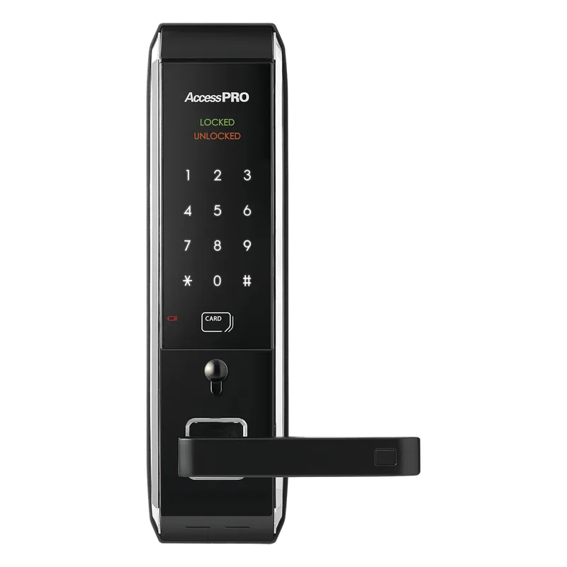 Cerradura inteligente para puertas con doble cerrojo/teclado Touch Screen, Apertura con tarjeta Mifare /Contraseña y Llave de emergencia PRO-LOCK-MIL