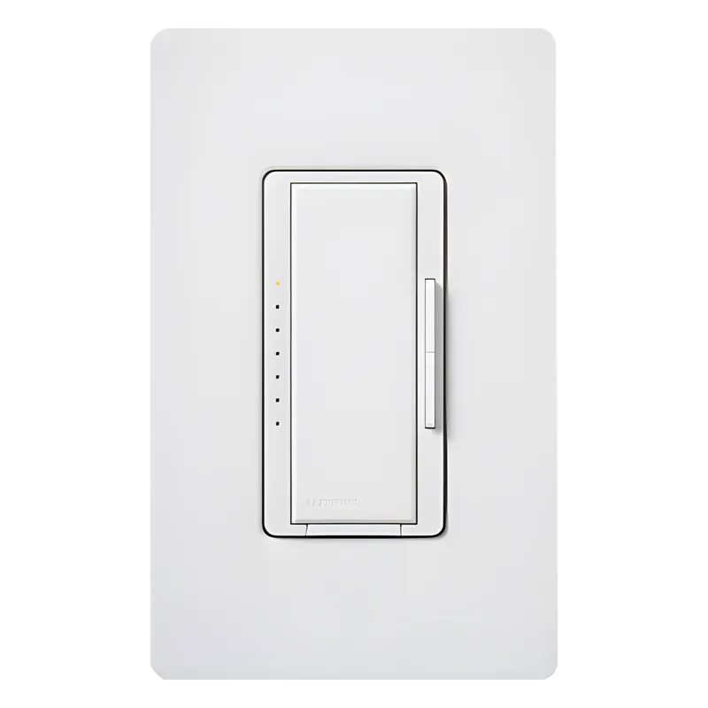 Atenuador de pared inalámbrico Maestro Wireless, 150 W LED/CFL, 600 W incandescente/halógeno, 600 VA MLV, 120 V, no requiere neutro, compatible con hub Vive, color blanco LUTRON ELECTRONICS MRF2S6CLWH