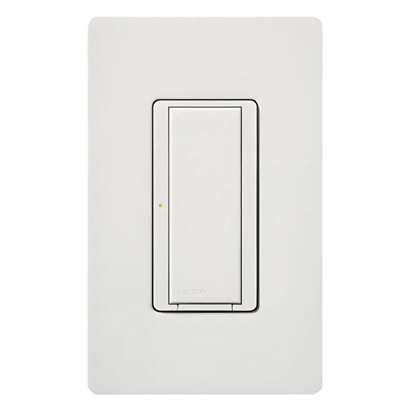 Interruptor inalámbrico on/off Maestro Wireless para iluminación de 6 A y ventiladores de hasta 1/10 HP, 120 V, requiere neutro, compatible con hub Vive, color blanco LUTRON ELECTRONICS MRF2S6ANSWH