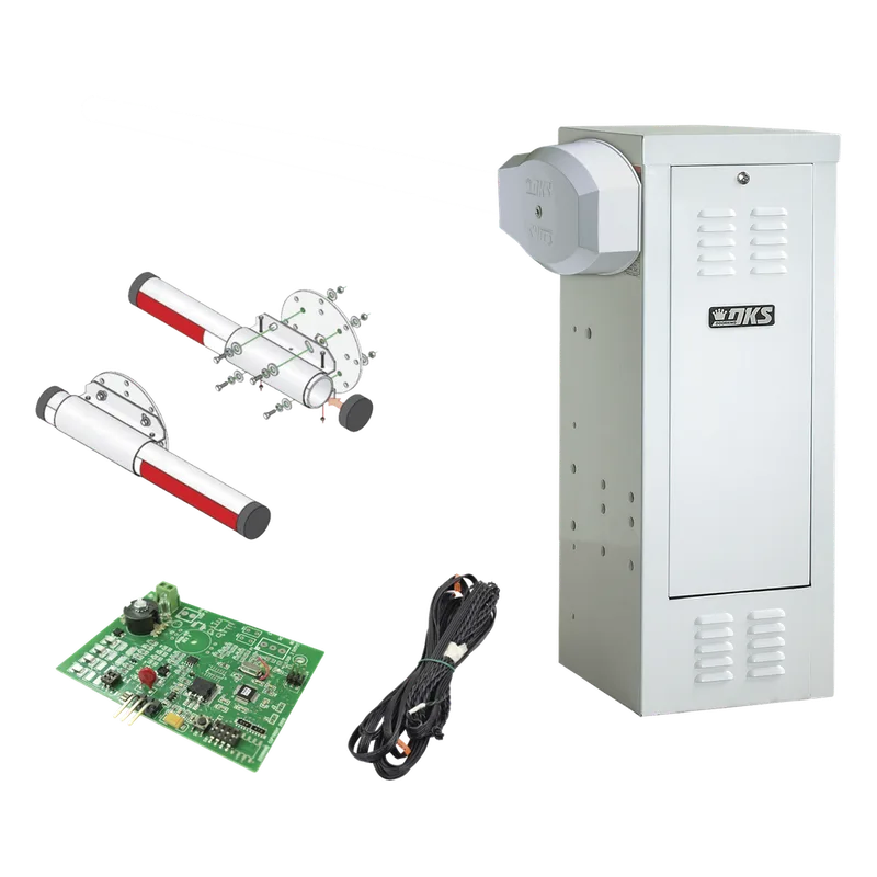 Kit de Barrera Vehicular 1601 de Uso CONTINUO Con Mástil de Aluminio 4 Metros / Incluye Sensor de Masa y Loop. DKS DOORKING 1601-KTAL