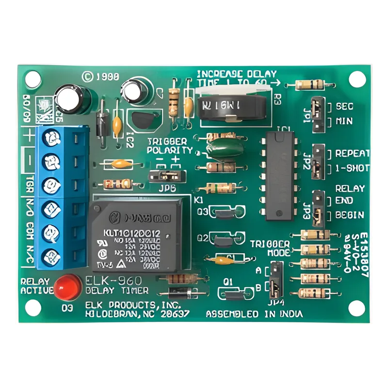 Relevador Con Temporizador / 3-60 Seg o 3-60 Min / Activación de Disparo Positivo o Negativo / Alimentación 12-24 Vcc ELK PRODUCTS ELK960