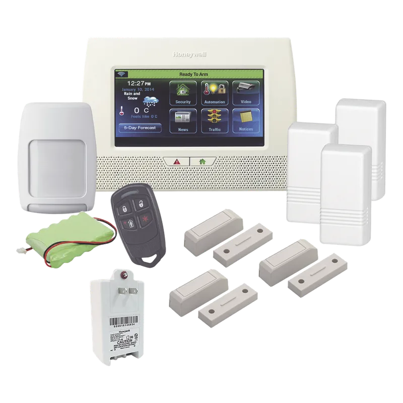 Kit de alarma inalámbrico LYNX Touch 7000 con pantalla táctil color de 7 pulgadas en español y sensores incluidos HONEYWELL HOME RESIDEO L7000LAK