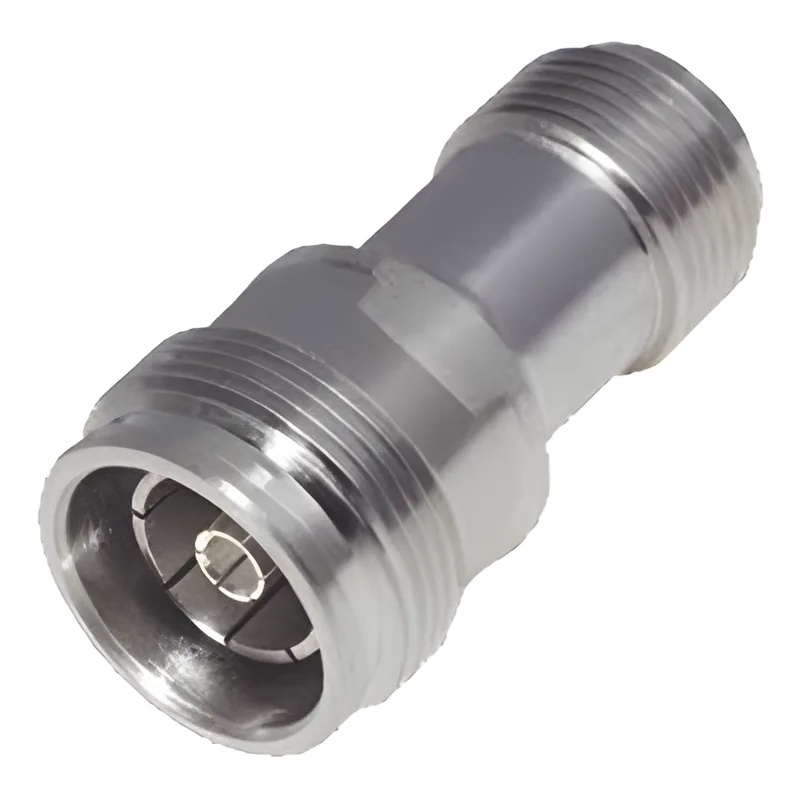 Adaptador en Línea de Conector 4.3-10 Hembra a N Hembra, Bronce Blanco/ Plata/ Teflón. RF INDUSTRIES,LTD RFD-43F-NF