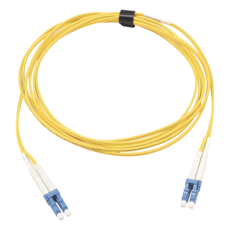 Jumper de Fibra Óptica Monomodo (OS2), XGLO, Riser, LC/UPC-LC/UPC Duplex, OFNR, Color Amarillo, 7 Metros SIEMON FJ2-LCULCUL-07