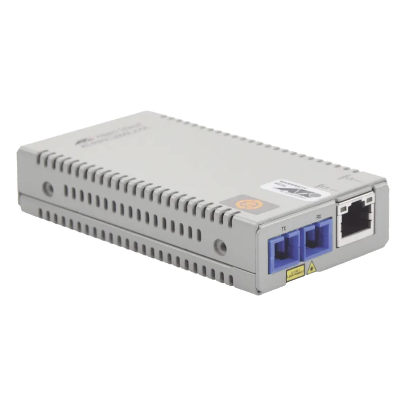 Convertidor de medios Gigabit Ethernet a fibra óptica, conector SC, monomodo (SMF), versión TAA (Trade Agreement Act), 10 Km ALLIED TELESIS AT-MMC2000LX/SC-TAA-60