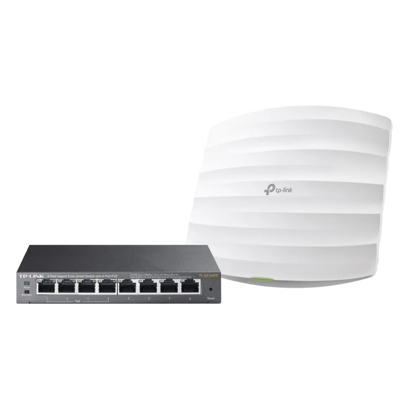 Kit de access point EAP245 y switch PoE TL-SG108PE, doble banda AC, hasta 1750 Mbps, 1 puerto Gigabit TP-LINK EAP-STARTER-KIT-245PE