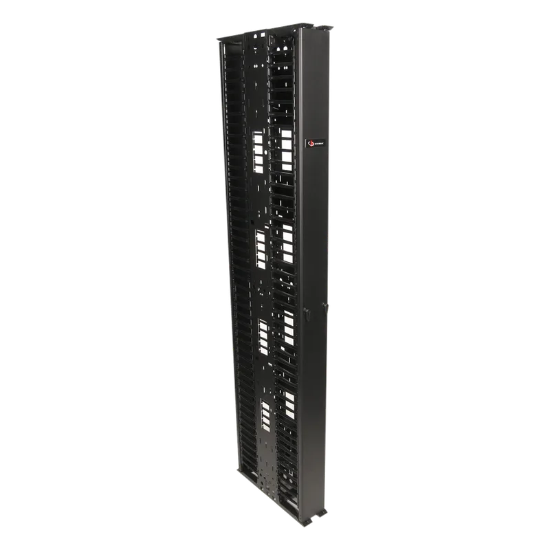 Organizador RouteIT Vertical Doble de 45UR, Fabricado en Acero Laminado en Frío 16AWG, 10in (254 mm) de Ancho SIEMON VCM-10D