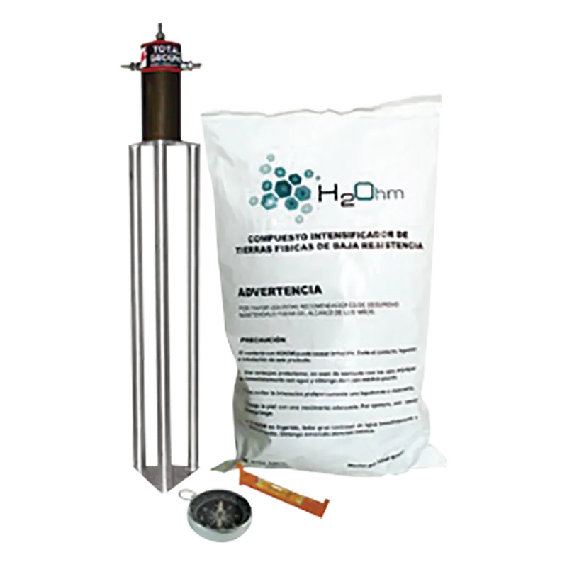 Kit Antivandalico de puesta a tierra de 45 A con Electrodo, Acoplador en Filtro y Compuesto H2Ohm. TOTAL GROUND TG-45AB-AI