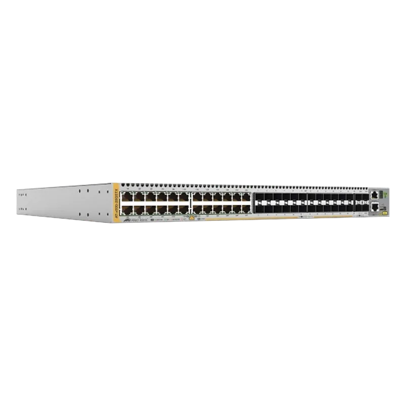 Switch Stackable 24-port 10/100/1000T y 24-port 100/1000 SFP, 4 SFP+ y doble hotswap - No incluye fuentes de alimentación ALLIED TELESIS AT-X930-28GSTX-901