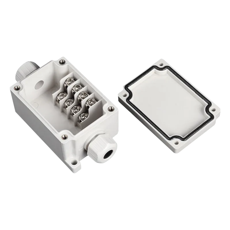 Caja de Conexión Exterior con Conexión Lateral para 4 Líneas (doble tornillo). Incluye Glándulas. PRECISION PST-TJ-4P