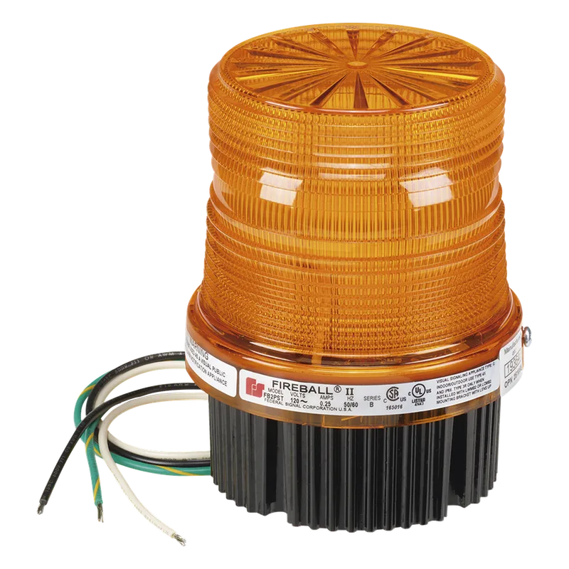 Luz de advertencia estroboscópica Fireball®, Listado por UL y cUL, 120 VCA, color ámbar FEDERAL SIGNAL INDUSTRIAL FB2PST-120-A