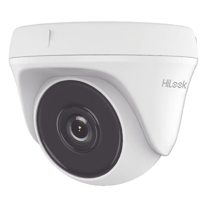 Turret TURBOHD 1 Megapixel (720p) / Gran Angular / Angulo de visión 92° / Lente 2.8 mm / 20 mts IR EXIR / 4 Tecnologías (TVI / AHD / CVI / CVBS) / Uso en Interior / dWDR HiLook by HIKVISION THC-T110-P