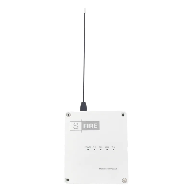 Receptor inalámbrico / 2500 metros de cobertura / 4 salidas de relevador tipo C SFIRE SF-LORA-REC-4