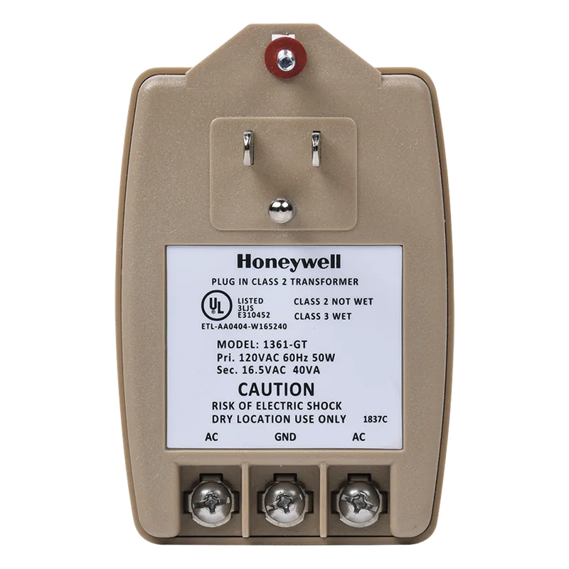 Transformador de 16.5 Vca 40 VA para paneles de alarma y comunicadores de seguridad HONEYWELL HOME RESIDEO 1361-GT