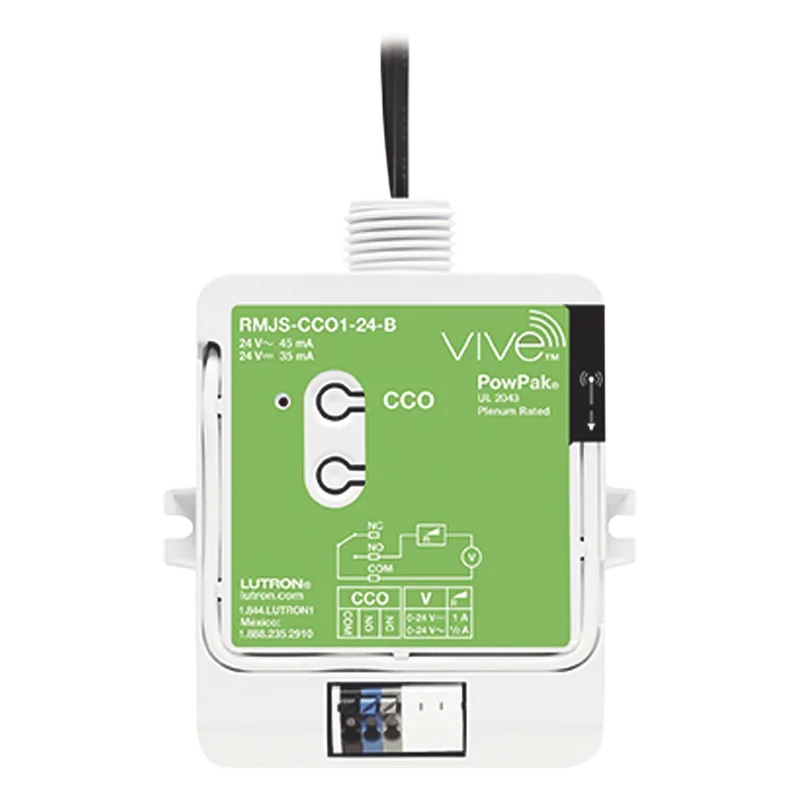 Módulo PowPak con salida de contacto seco para el sistema Vive, alimentación 24 Vca/Vcd, contactos NO y NC para integrar sensores y controles Pico con sistemas HVAC y BMS LUTRON ELECTRONICS RMJSCCO124B