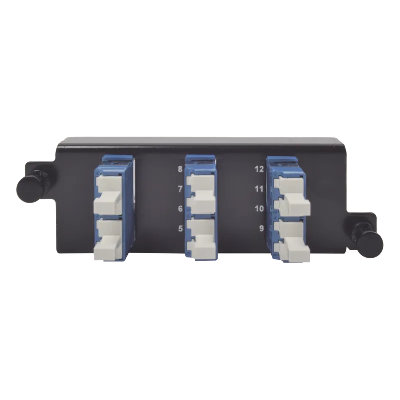 Placa Acopladora de Fibra Óptica Plug and Play, Con 6 Conectores LC Duplex (12 Fibras), Para Fibra Monomodo, Azul SIEMON PPM-F-LCU12-01