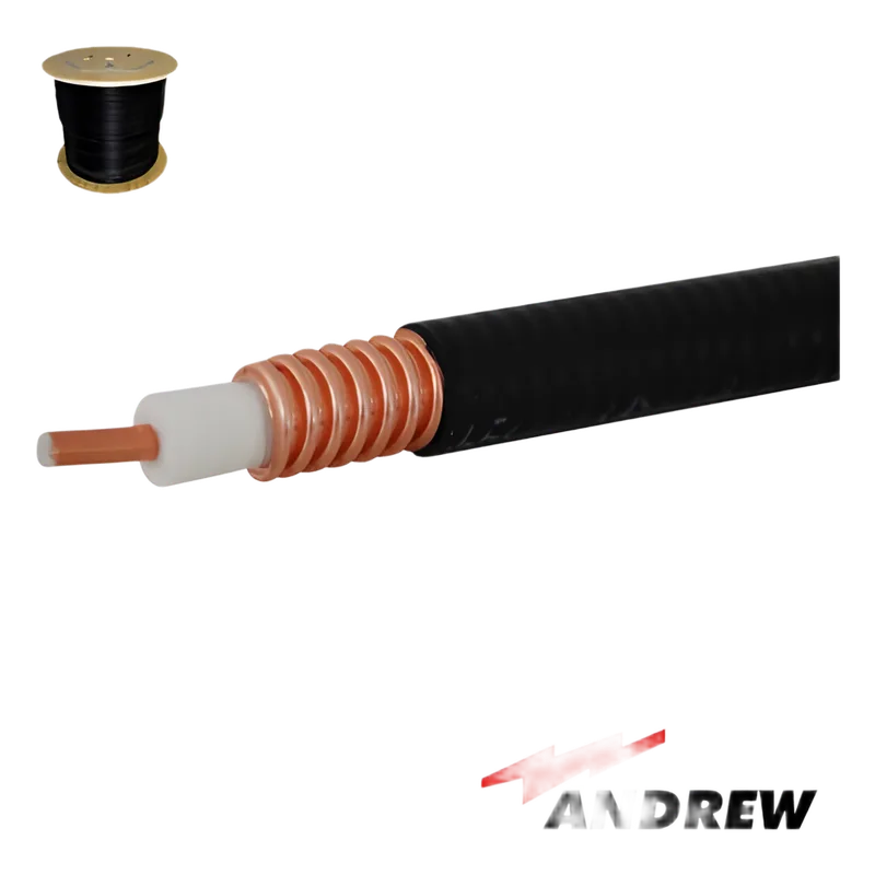 Cable Coaxial HELIAX de 1/2, Cobre Corrugado, Blindado, 50 Ohms, Carrete de 305 Metros (1000 Pies) ANDREW / COMMSCOPE FSJ4-50B/1000