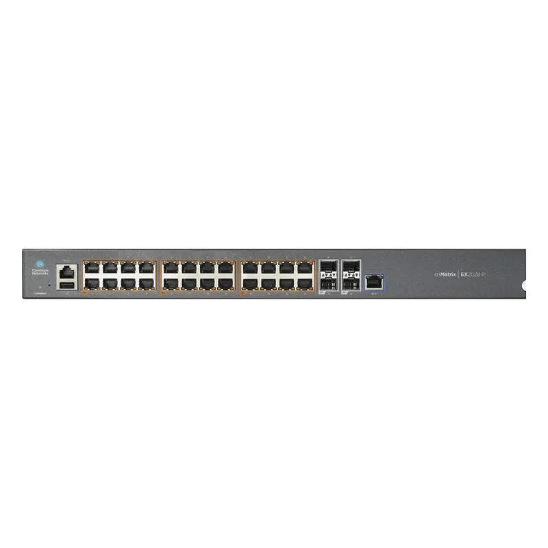 Switch cnMatrix EX2028-P capa 3 de 28 puertos (24 PoE Gigabit 802.3af/at, 4 SFP+) administración cnMaestro On-Premises (MX-EX2028PxA-U) CAMBIUM NETWORKS