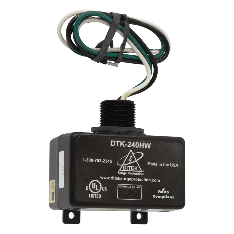Dispositivo de Protección Contra Sobretensiones de 240 VCA, Para Paneles de Alarma de Incendio, Páneles Eléctricos residenciales, Motores, Sistemas de Bombeo DITEK DTK-240HW