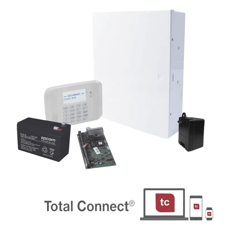 Kit de panel de alarma cableado VISTA-48LA con teclado alfanumérico, receptor RF integrado, batería y transformador HONEYWELL HOME RESIDEO VISTA48LANTB8AH