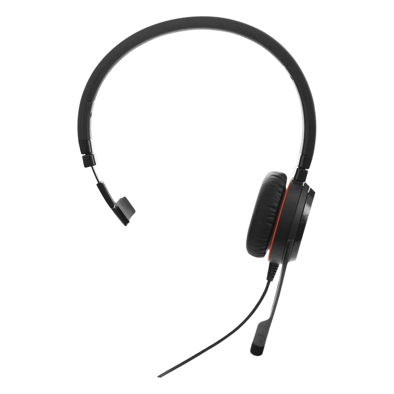 Jabra Evolve 30 Mono con conexión USB / 3.5mm, micrófono con cancelación de ruido y controlador en el cable con botones e indicadores LED (5393-829-309) EVOLVE-30-MONO-UC
