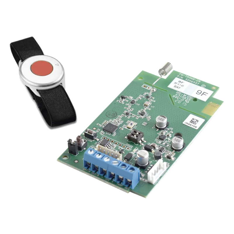 Kit de Transceptor Inalámbrico 916MHz. 2 Vías y Botón de Pánico compatible con panel Crow FW-TRANS-9F-B