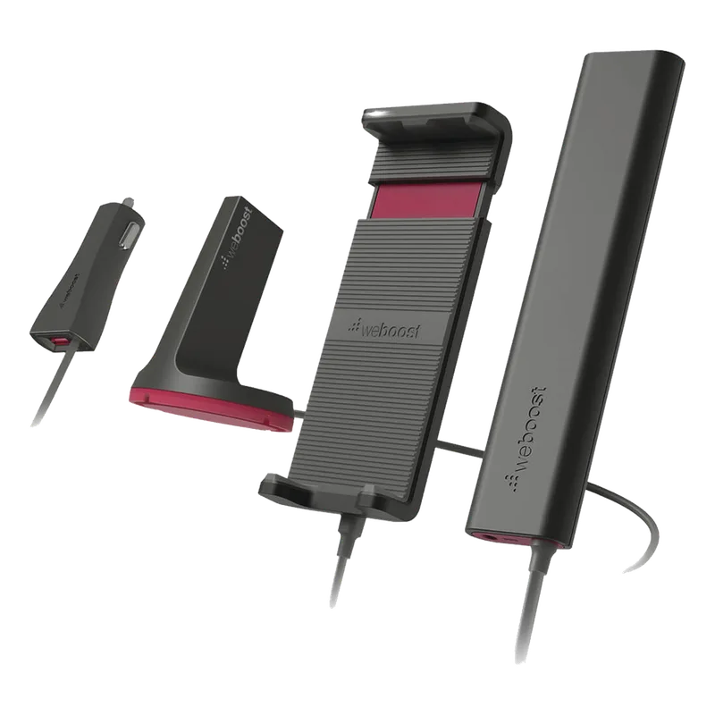 Kit Amplificador de señal celular 4G LTE, 3G y VOZ. Especial para vehículos donde el conductor o copiloto requiere la mayor concentración de señal. Soporta un usuario y múltiples operadores. WILSONPRO / WEBOOST 470-135
