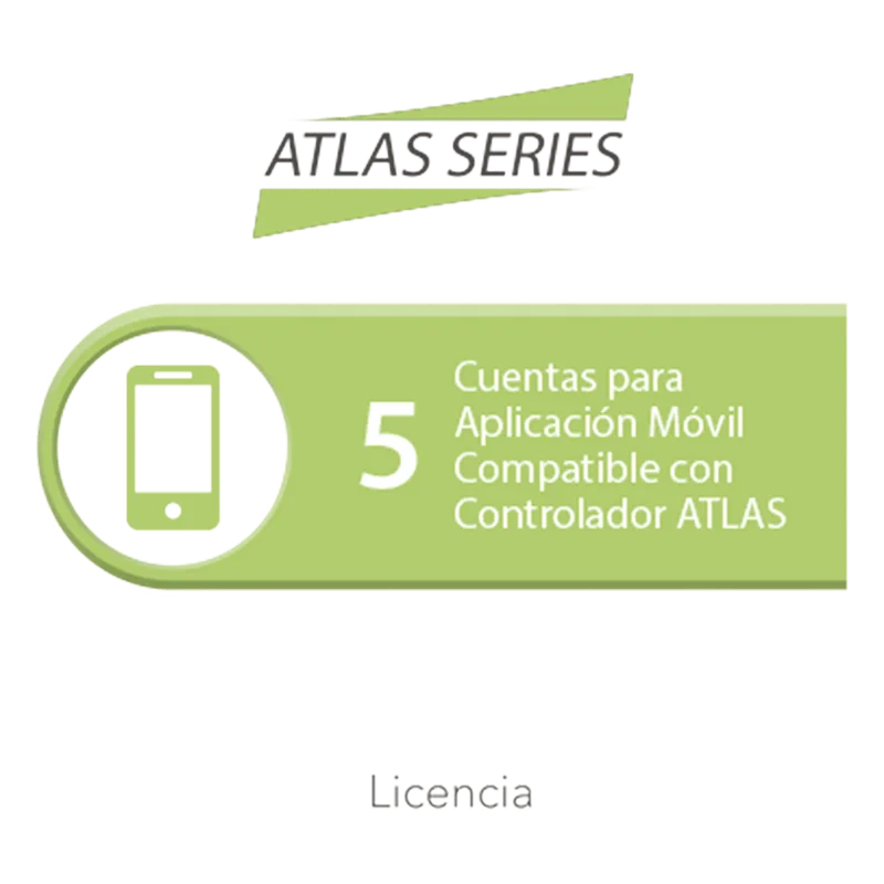 Licencia de 5 cuentas para aplicación Móvil compatible con controlador ATLAS ZKTECO ATLAS-APP5