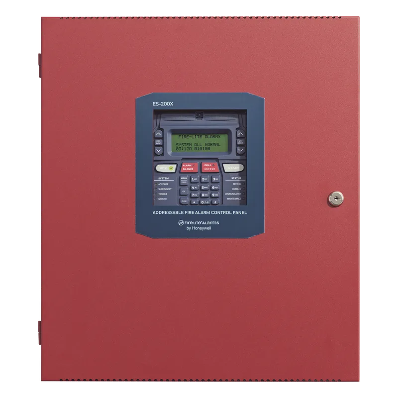 Panel de detección de incendio direccionable inteligente con comunicador preinstalado, 198 dispositivos en un lazo SLC, 4 NAC Clase A/B, activa el centro ECC-50/100 FIRE-LITE ES-200X