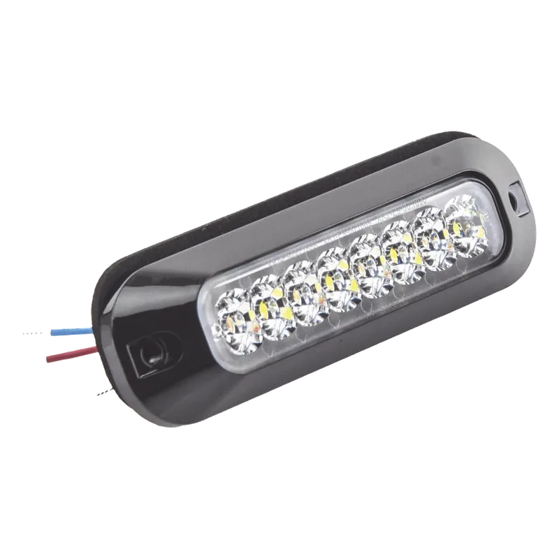 Luz Auxiliar de 8 LED, Rojo/Blanco, Lente Transparente ECCO ED3744RC