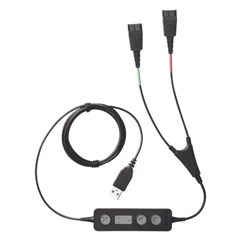 Jabra Link 265 USB/QD cable de entrenamiento, para conectar 2 diademas simultaneas con puerto USB (265-09) LINK-265