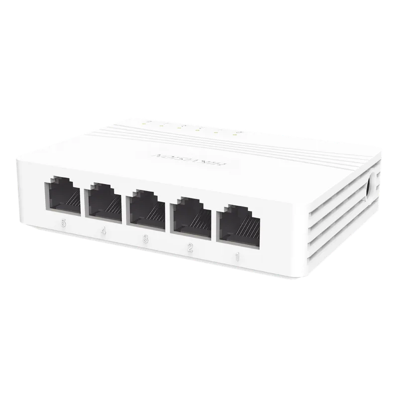 Switch Gigabit No Administrable de Escritorio con 5 puertos 10 / 100 / 1000 Mbps / Diseño Compacto y Estetico HIKVISION DS-3E0505D-E